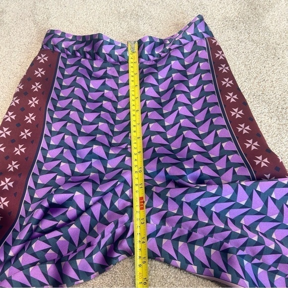 House of Harlow purple burgundy satin effect geometric printed pyjama pants NWT - Picture 12 of 15